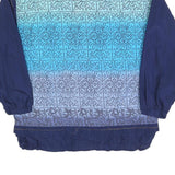 LETS JET Womens Blue Patterned Zip Jacket XL Polyester Blend Casual Wear