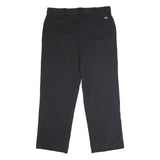 DICKIES Mens Polyester Blend Black Classic Straight Trousers W40 L30 Workwear