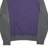 TOMMY HILFIGER Mens Grey & Purple Deer Pattern Cotton Jumper Crew Neck Basic