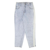 TOP Womens Relaxed Light Blue Denim Jeans W30 L29 Side Stripe Zip Closure