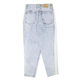 TOP Womens Relaxed Light Blue Denim Jeans W30 L29 Side Stripe Zip Closure