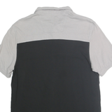 CALVIN KLEIN Mens Grey & White & Black Colourblock Short Sleeve Polo Shirt M