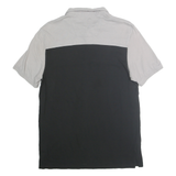 CALVIN KLEIN Mens Grey & White & Black Colourblock Short Sleeve Polo Shirt M