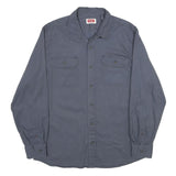 WRANGLER Mens Blue Long Sleeve Shirt L Cotton Blend Button Front Casual Workwear