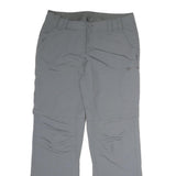 K-WAY Mens Cotton Grey Regular Straight Trousers W36 L31 Zip Closure Comfortable