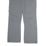 K-WAY Mens Cotton Grey Regular Straight Trousers W36 L31 Zip Closure Comfortable