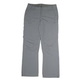 K-WAY Mens Cotton Grey Regular Straight Trousers W36 L31 Zip Closure Comfortable