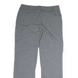 K-WAY Mens Cotton Grey Regular Straight Trousers W36 L31 Zip Closure Comfortable