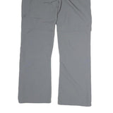 K-WAY Mens Cotton Grey Regular Straight Trousers W36 L31 Zip Closure Comfortable