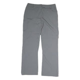 K-WAY Mens Cotton Grey Regular Straight Trousers W36 L31 Zip Closure Comfortable