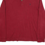POLO RALPH LAUREN Mens Red Plain Jumper Crew Neck Basic Knit M Cotton Casual