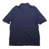 BAROLLO Womens Navy Blue Shirt S Short Sleeve Button Front Casual