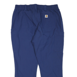 CARHARTT Womens Polyester Blend Blue Regular Fit Straight Trousers W36 L28