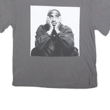 2PAC Womens Grey Graphic T-Shirt 2XL Short Sleeve Crew Neck Cotton Blend