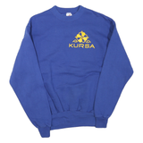 JERZEES Mens Blue Crew Neck Sweatshirt M Kursa Logo Cotton Blend Pullover