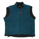 REI Mens Blue Black Polyester Blend Fleece Vest L Zip Outdoor Casual Jacket