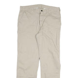 CARHARTT Mens Relaxed Beige Cotton Blend Trousers W36 L32 Zip Pocket Casual