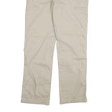 CARHARTT Mens Relaxed Beige Cotton Blend Trousers W36 L32 Zip Pocket Casual