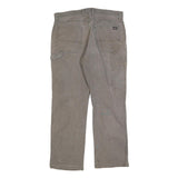 DICKIES Mens Brown Relaxed Straight Denim Cotton Blend Medium W36 L32 Workwear