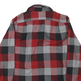 EDDIE BAUER Mens Red Black Grey Check Shirt S Classic Fit Cotton Casual
