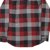 EDDIE BAUER Mens Red Black Grey Check Shirt S Classic Fit Cotton Casual