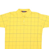 TRADITIONALIST Mens Yellow Check Short Sleeve Polo Shirt L Cotton Blend Casual