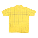 TRADITIONALIST Mens Yellow Check Short Sleeve Polo Shirt L Cotton Blend Casual