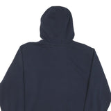 CARHARTT Mens Navy Blue Logo Print Hoodie L Cotton Blend Pullover Drawstring