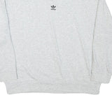 ADIDAS Womens Grey Crew Neck M Cotton Blend Logo Sweatshirt Pullover