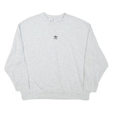 ADIDAS Womens Grey Crew Neck M Cotton Blend Logo Sweatshirt Pullover