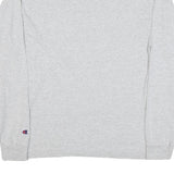 CHAMPION Mens Grey Long Sleeve Crew Neck Cotton Blend T-Shirt L Logo Graphic