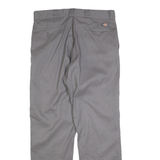 DICKIES Mens Cotton Blend Grey Regular Straight Trousers W36 L34 Comfortable