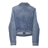 GUESS Womens Blue Denim Jacket S Cotton Blend Button Closure Classic Fit Casual
