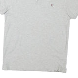 TOMMY HILFIGER Mens Grey Short Sleeve Cotton Blend Polo Shirt M Classic Logo