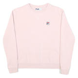FILA Womens Pink Crew Neck M Sweatshirt Cotton Blend Pullover Casual Basic