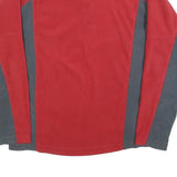 BERGHAUS Mens Red & Grey Polyester Pullover Plain 1/4 Zip Jumper S Outdoor
