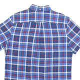 TOMMY HILFIGER Mens Blue Check Shirt M Button Down Collar Short Sleeve Casual