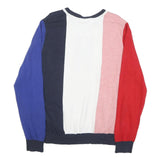 TOMMY HILFIGER Mens Red Pink White Navy Blue Colourblock Jumper Crew Neck Basic