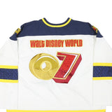 DISNEY Mens White Blue Yellow Disney 2007 Graphic T-Shirt 2XL Long Sleeve V-Neck