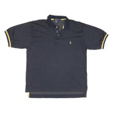NAUTICA Mens Blue & Yellow Short Sleeve Polo Shirt XL Cotton Blend Classic Fit