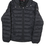 NAPAPIJRI Womens Black Hooded Puffer Jacket S Polyester Blend Quilted