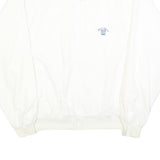 DUCKSTER Mens White Polo Collar Zip Jacket 2XL Polyester Plain Casual