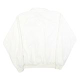 DUCKSTER Mens White Polo Collar Zip Jacket 2XL Polyester Plain Casual