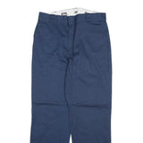 DICKIES Mens Regular Fit Navy Blue Cotton Blend Trousers W32 L31 Classic Zip