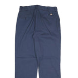 DICKIES Mens Regular Fit Navy Blue Cotton Blend Trousers W32 L31 Classic Zip