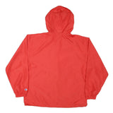 CHAMPION Mens Red Nylon Hooded Zip Jacket L Lightweight Sportswear