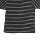 NAUTICA Mens Black & Grey Stripe Short Sleeve Cotton Polo Shirt L Classic Fit