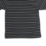 NAUTICA Mens Black & Grey Stripe Short Sleeve Cotton Polo Shirt L Classic Fit