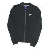 NIKE Mens Black Jacket S Cotton Blend Plain Zip Sportswear Casual Comfortable