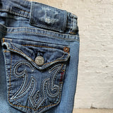 Mek Dnm Embroidered Jeans - 32W UK 10 Blue Cotton